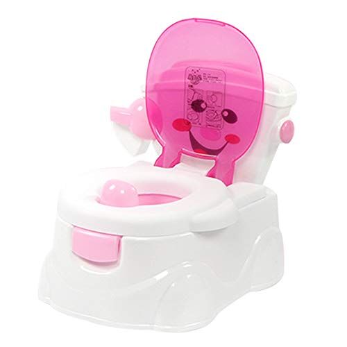 SanBouSi Potjetrainer voor kinderen, kindertoilet, potje, toilettrainer met deksel en papierhouder, ideaal voor toiletten van kinderen (roze)