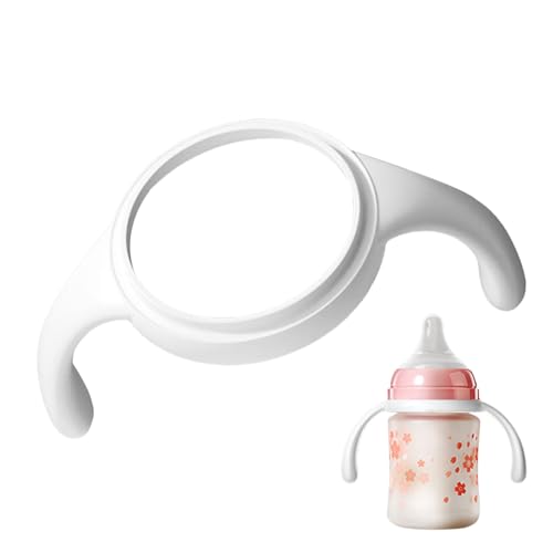 Novent Houder voor babyflesvoeding,Siliconen babyflessenhouder Houder voor babyflessenhandgrepen voor flessen met brede hals, siliconen babyfles, glazen fles