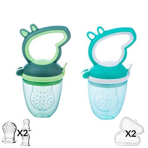 Tinouclo tutu's voor baby's, set van 2 + 6 fopspenen, bijtring / fopspeen, voor het afwisselen van babyvoeding, CE-norm, BPA-vrij, bonus 2 opbergdozen