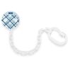 NUK fopspeen ketting met clip, voor alle fopspenen met ring, BPA-vrij, 1 stuks, sneeuw (blauw)