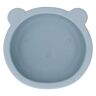 Zudoo Babykom, Cartoon Bear Shaped Food Grade Zelfvoedende Siliconen Babykom Eenvoudige Reiniging voor Thuis (Grijs blauw)