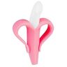 BabyHerz Bananenbijtring voor baby om te tanden tandenborstel voor tandenpoetsen speelgoed voor baby's 2-in-1 uitvinding (roze)