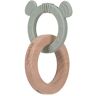 LÄSSIG Baby grijpling bijtring/theether "2-in-1" hout/silicone kleine chums kat