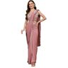 Shri Balaji Silk & Cotton Saree Emporium Indiase Fancy Pre Geplooide Een Minuut Ruffled Saree Klaar Om Sari 6063 Te Dragen, Mauve, L