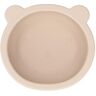 Zudoo Babykom, Cartoon Bear Shaped Food Grade Zelfvoedende Siliconen Babykom Eenvoudige Reiniging voor Thuis (Beige)