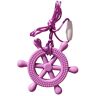 Milkmama Zee Helm Wiel Silicone Bijtring Fopspeen Zintuiglijke Chewy Chewelry BPA-vrij Met Koord en Afgescheiden Sluiting, 5 Kleuren (Paars)