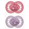 MAM Originele Pure fopspeen van biologisch hernieuwbare materialen met SkinSoftTM siliconen speen voor baby's vanaf 16 maanden, roze, 2 stuks, steriliserende box