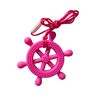 Milkmama Zee Helm Wiel Silicone Bijtring Fopspeen Zintuiglijke Chewy Chewelry BPA-vrij Met Koord en Afgescheiden Sluiting, 5 Kleuren (Roze)