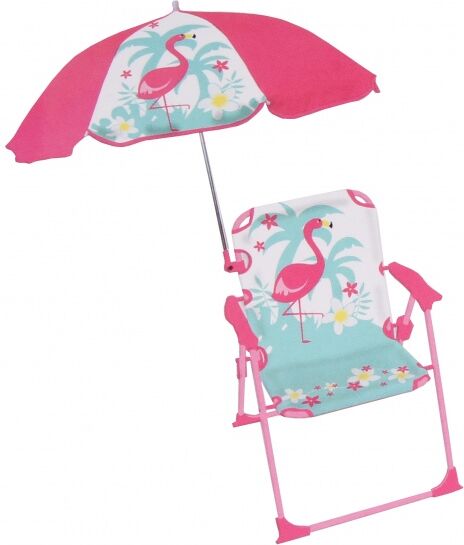 Jemini tuinstoel met parasol Flamingo 39x39x53 cm roze/mint - Roze,Mintgroen