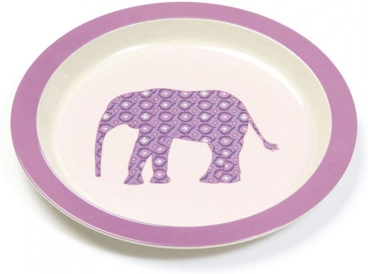 Smallstuff bordje olifant 21,5 cm roze - Roze