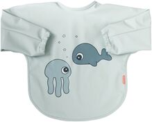 Done By Deer Sleeved Bib Sea Friends Blue