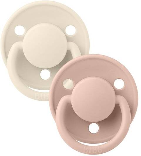 Bibs 2 Pack De Lux Latex Smokker, Ivory/blush