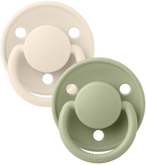 Bibs 2 Pack De Lux Latex Smokker, Ivory/sage