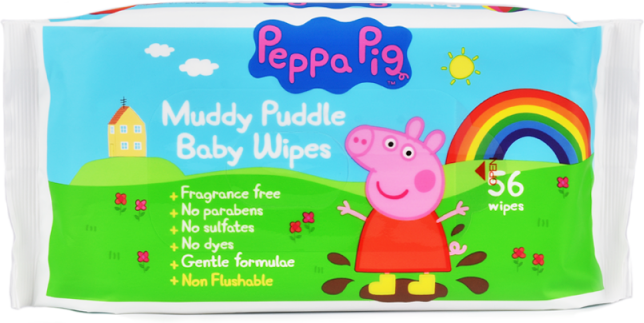 Peppa Pig Muddy Puddle Baby Wipes 56 stk Våtservietter