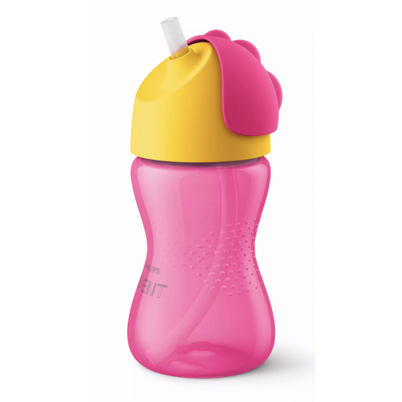 Philips Bendy Straw Cup Pink 300 ml Vannflaske