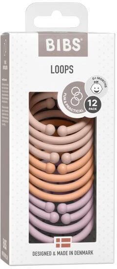 Bibs Loops  Leketøy Ringer 12pk, Blush/peach/dusky Lilac