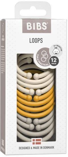 Bibs Loops  Leketøy Ringer 12pk, Ivory/honey Bee/sand