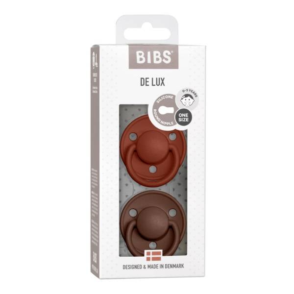 Bibs De Lux Smokk 2-Pk Silicone, Rust/mocha