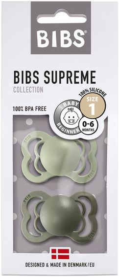 Bibs Supreme Smokk 2-Pk Silicone, Sage/hunter Green