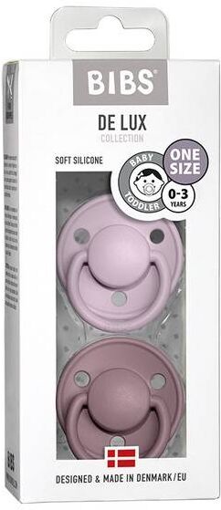 Bibs De Lux Smokk 2-Pk Silicone, Dusky Lilac/heather