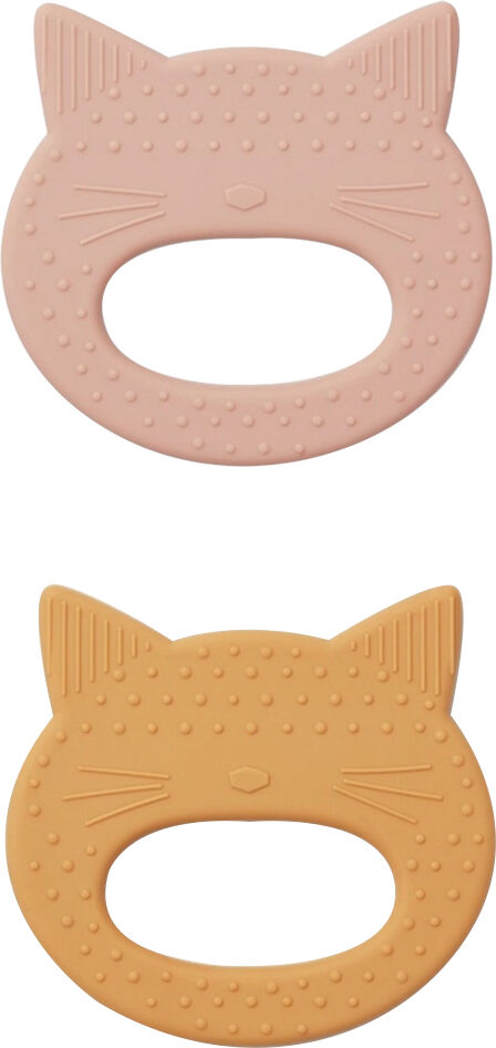 Liewood Geo Teether 2-pack Cat Rose / Yellow Mellow