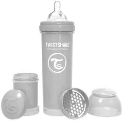 Twistshake Antikolikk-tåteflaske fra Twistshake, 4 mdr+ 330 ml – Grå