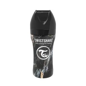 Twistshake Tåteflaske i stål fra Twistshake, 2 mnd+, 330 ml –  sort marmor