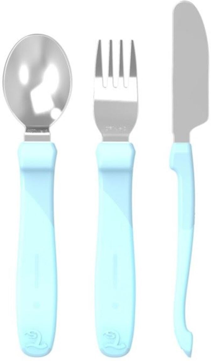 Twistshake Learn Cutlery Stainless Steel 12+m Pastel Blue