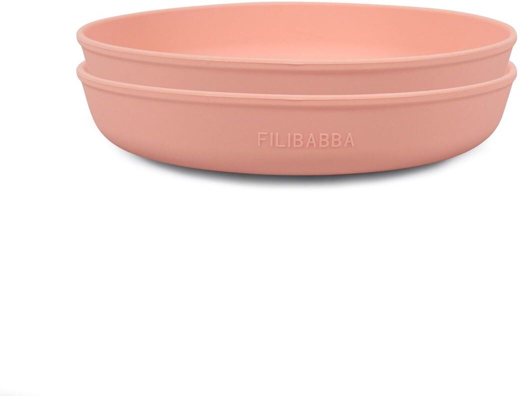 FILIBABBA Silikon Tallerken, 2pk - Peach