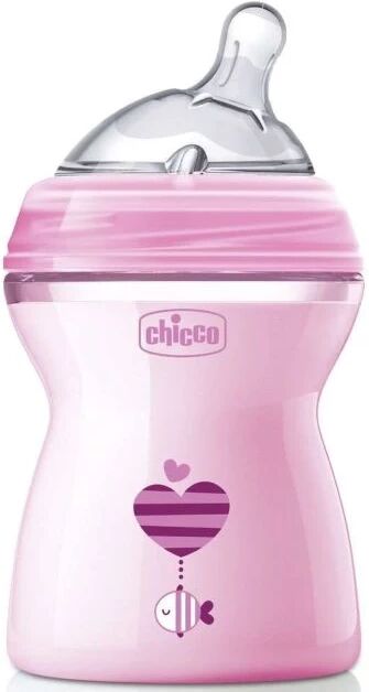 Chicco Biberão NaturalFeeling Rosa Fluxo Médio 2m+ 250ml