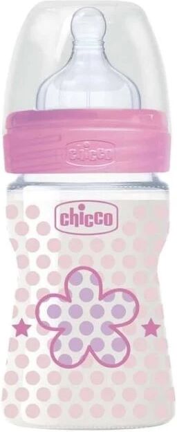 Chicco Biberão Well-Being Rosa Silicone Fluxo Normal 0m+ 150ml, Cor B