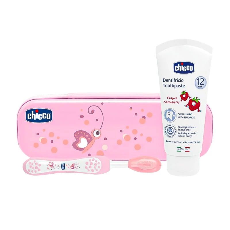 Chicco Conjunto de Higiene Oral Rosa +12m