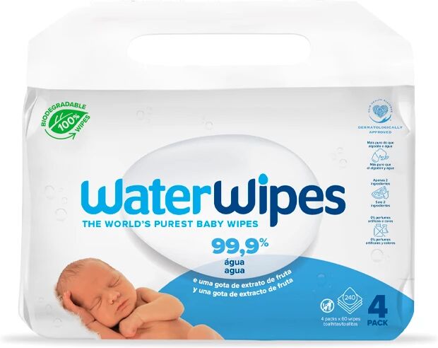 WaterWipes Biodegradáveis 4x60unidades