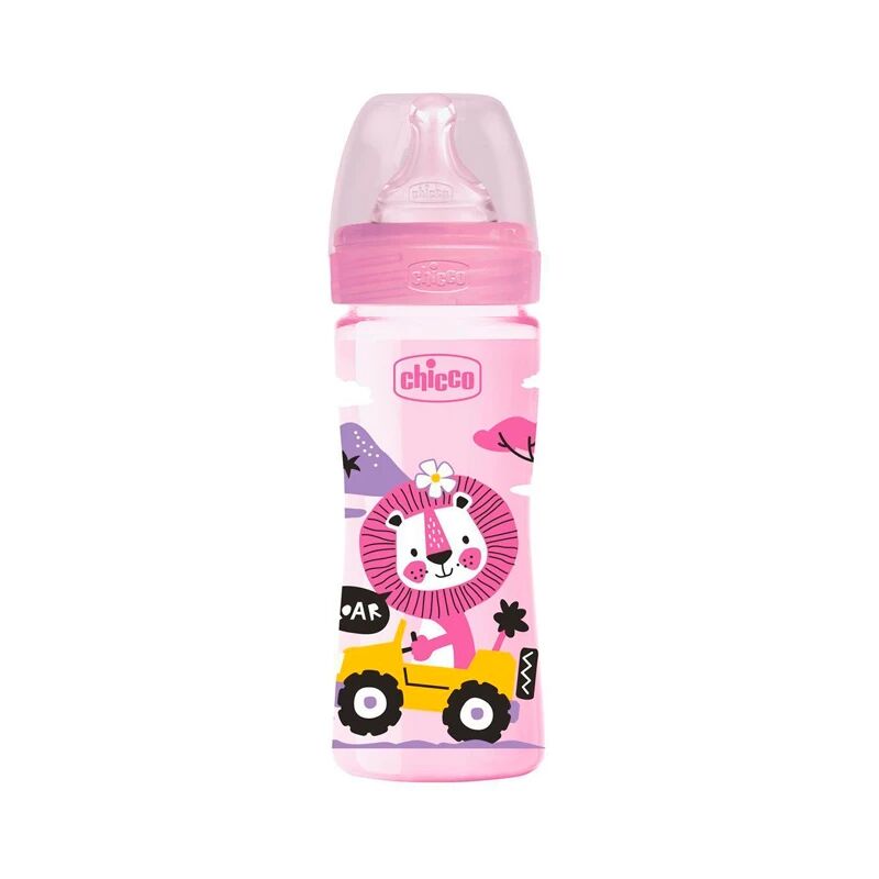 Chicco Biberão Well Being 250ml Fluxo Médio 2+M Rosa