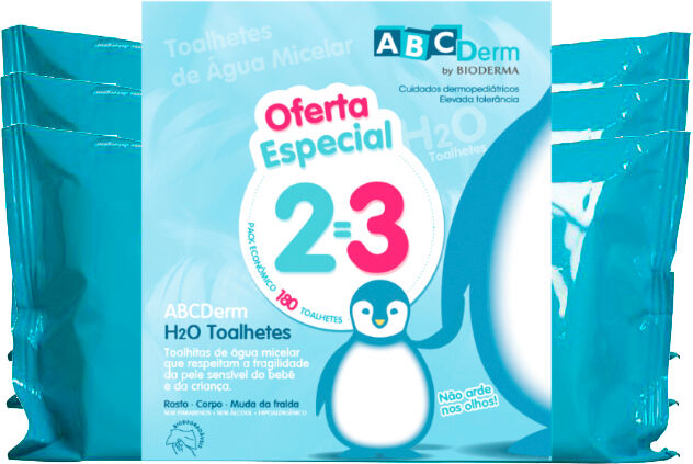 Bioderma ABCDerm Trio Toalhitas 3x60unid.