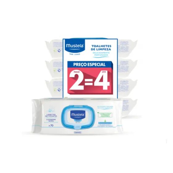 Mustela Bebé Muda Da Fralda Toalhetes De Limpeza Perfumados 4 x70 Unidade(S) 2=4