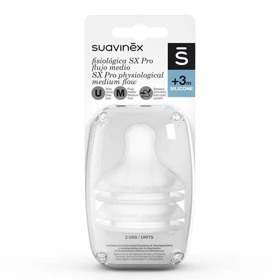 Suavinex Sx Pro Tetina Fisiológica Silicone M 3M+ x2