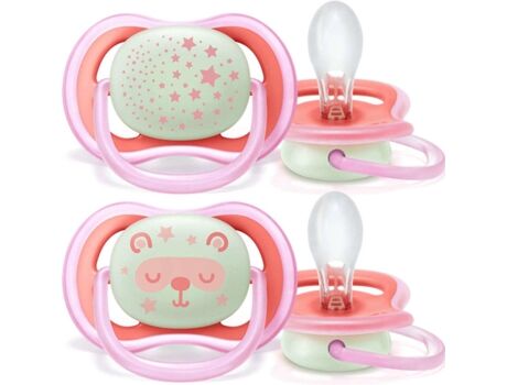 Philips Conjunto 2 Chupetas 6-18m Ultra Air Night Time Menina