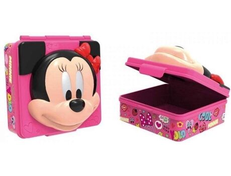 Minnie Mouse Lancheira (Rosa - Plástico - 6.5 x 13.5 x 13.5 cm)