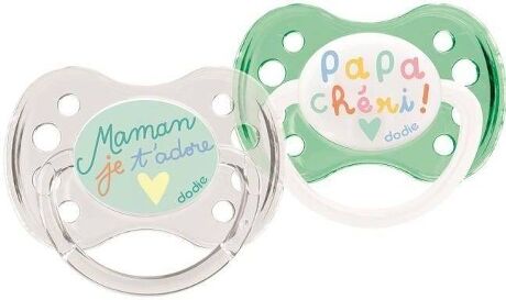 Dodie Conjunto 2 Chupetas 0-6 meses Duo Papa Mom