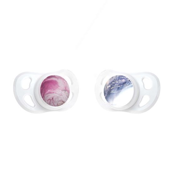 Twistshake 2x Pacifier 0-6m Marble Pink Purple