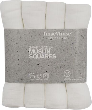 ImseVimse Muslin squares white 70x70 4 st