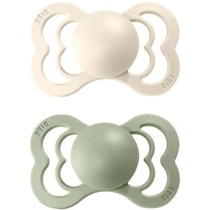 BIBS Supreme Natural Rubber Size 1: 0+ months dummy Ivory / Sage 2 pc