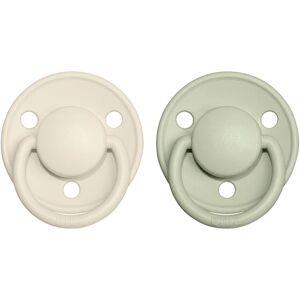 BIBS De Lux Natural Rubber Size 2: 6+ months dummy Ivory / Sage 2 pc