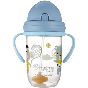 Canpol babies Bonjour Paris Cup cup with straw Blue 270 ml