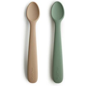 Mushie Silicone Feeding Spoons spoon Dried Thyme/Natural 2 pc