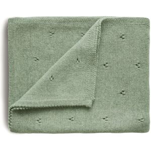 Mushie Knitted Pointelle Baby Blanket knitted blanket for children Sage 80 x 100cm 1 pc