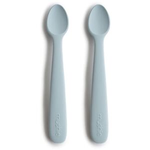 Mushie Silicone Feeding Spoons spoon Powder Blue 2 pc