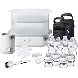 Tommee Tippee Steriliser, Warmer and 8x Bottles Complete Feeding Set, White