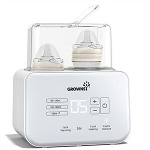 GROWNSY Baby Bottle Warmer   Double Bottle Sterilizer with LCD 8-in-1Fast Baby Food Heat